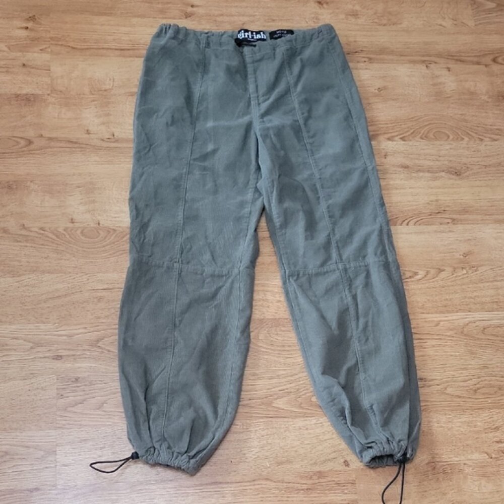 Girlish Olive Green Mid Rise Utility Joggers Size XS